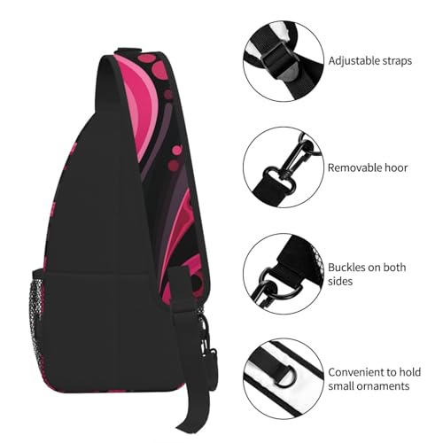 Mochila bandolera cruzada unisex con estampado abstracto miniatura 5