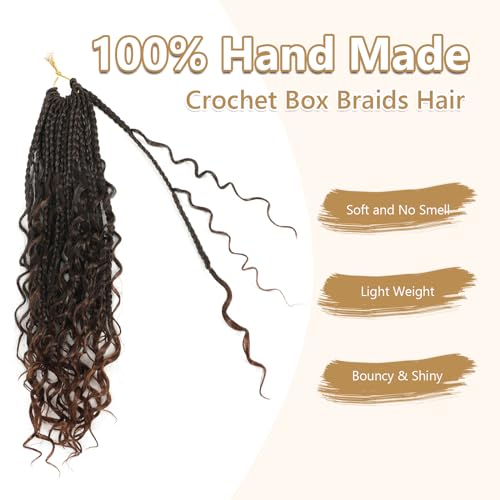 Extensiones de pelo crochet Goddess Box Braids sintéticas para trenzas africanas boho 4