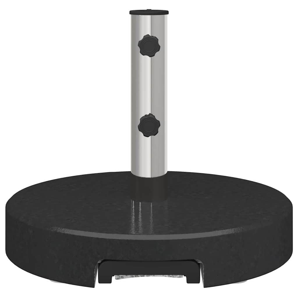 Supporto per ombrellone in granito nero, diametro 45 x 37,5 cm, per ombrellone da mercato, base in acciaio inox con ruote, 29 kg, base pesante per balcone, terrazza, giardino