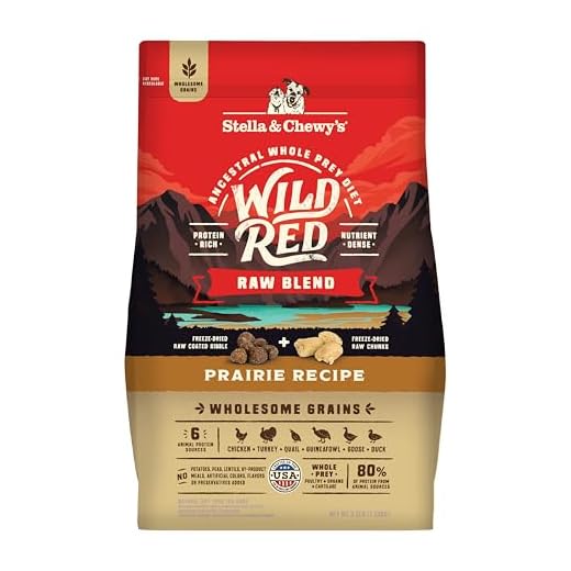 Stella & Chewy's Wild Red Dry Dog Food Raw Blend High Protein Wholesome Grains Prairie Recipe, 3.5 lb. Bag
