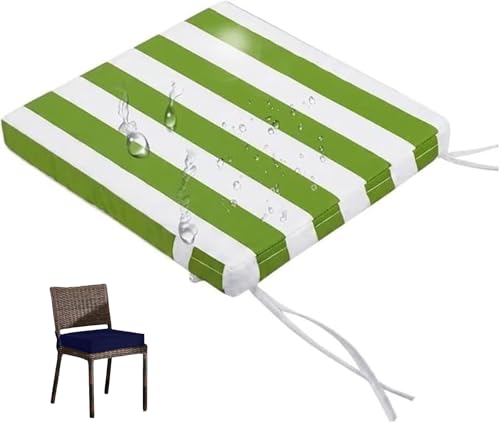 Outdoor Chair Cushions Waterproof Patio Cushion With Non-Slip Ties, Fade-Resistant Square Seat For Furniture Removable Cover, Ga