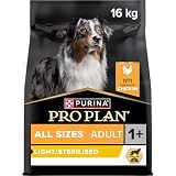 Purina Pro Plan Adult Light/Sterilised, Hundefutter trocken, Reich an Huhn, für kastrierte Hunde, 1er Pack (1 x 16kg)