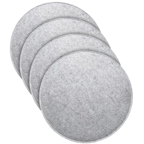 MorNon 4er Set Stuhlkissen, Rund Filz Sitzkissen 35 cm...