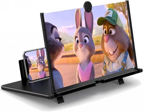 AiMeiteng Amplificador de Pantalla para Movil, 20 Pulgadas HD Lupa para Móvil, 3D Pantalla Aumento movil para Ver Películas y Videos, Lupa Pantalla Plegable para Todos los Smartphones