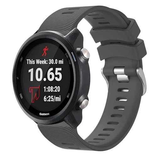 Image of Tobfit 20mm Straps Compatible with Garmin Forerunner 165 /165 Music, Forerunner 55 /158,245 /245 Music, 645 /645 Music Band for Women Men, Silicone Strap for Garmin Watch