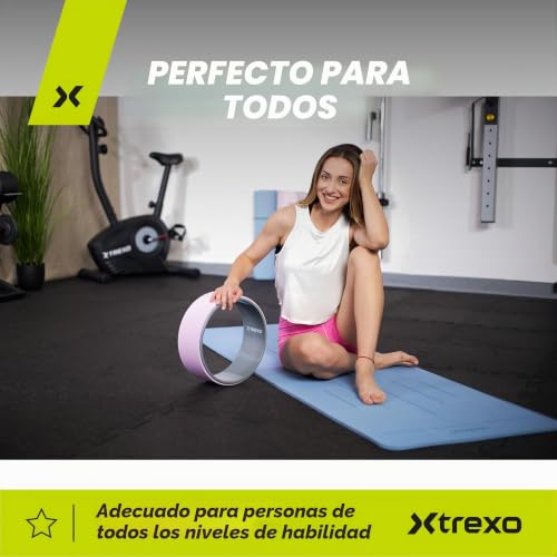 Rueda de yoga antideslizante TREXO lila con soporte de polipropileno resistente 2