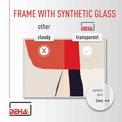 DEHA Design Boston Aluminium Picture Frame - 13x18 cm (5x7 in) – Matt Black - with Synthetic Glass and Push/Turn Clips
