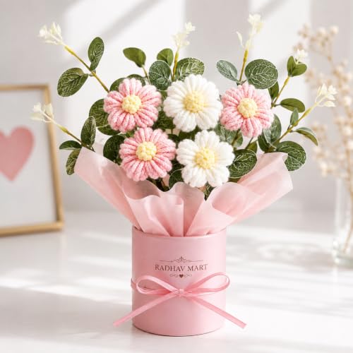 Image of Handmade Crochet Flower Bouquet for Women, Birthday & Gifts