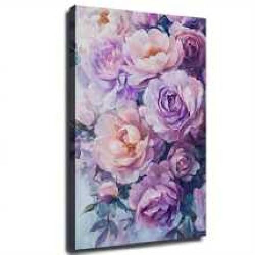 Toile de fleurs violettes pour décoration murale de salon et chambre