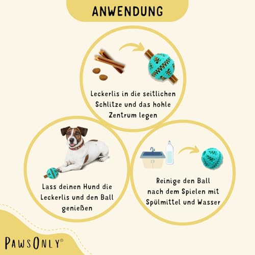 PawsOnly | Leckerli Ball für Hunde | Intelligenzspielzeug | Klein Blau