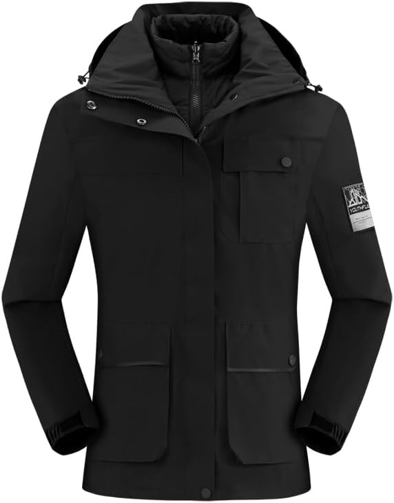 Women's 3-in-1 Waterproof Ski Jacket Windproof Winter Snow Jacket Snowboard Sports Jacket Warm Jacket