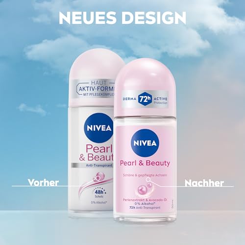 Nivea Pearl & Beauty Deo Roll-On für Frauen, Antitranspirant 50 ml