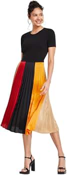 karl lagerfeld paris jersey satin color block midi dress KARL LAGERFELD PARIS Jersey Satin Color Block Midi Dress
