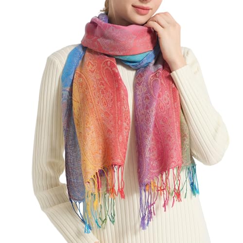 Rave Pashmina Scarf, Fashion Colorful Shawls and Wraps Soft Festival Scarves