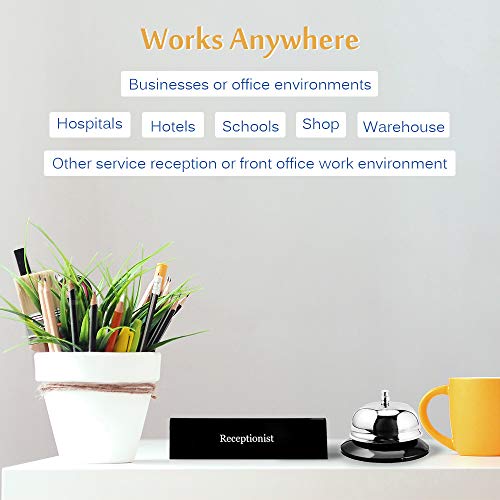 Ucec Desk Bell For Service, Ring Bell Sign, Dinner Bell For Inside, Call Bell & Double-Side Please Ring Bell Sign, No Receptionist Sign, Reception Bell For Hotels Schools Restaurants Reception Areas #TOP5