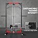 Soozier Power Cage Smith Machine, Multi-Function Power Rack with Pull Up Bar, LAT Pull Down System and Squat Rack, Barbell Bar, Plate Storage Posts, Landmine, for Home Gym
