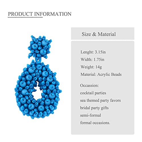 Statement Drop Earrings - Bohemian Beaded Teardrop Dangle Earrings Gift for Women