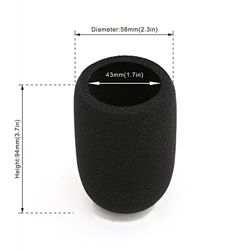 YOUSHARES 2er-Pack AT2020 Popschutz - Große Mikrofon Pop-Filter Windschutz für Audio Technica AT2020 und andere große Mikrofone Mikrofonschutz Schaumstoff (Schwarz)