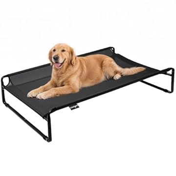 Cama Suspensa para Cachorros Pet Grande Antiderrapantes Respirável Preto GG 110x77x21cm