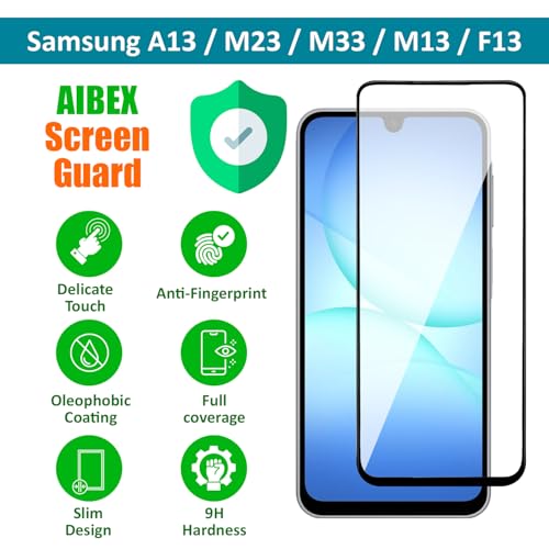 Image of AIBEX Tempered Glass for Samsung F17 5G / Samsung A17 5G / Samsung F16 5G / Samsung A16 5G / Samsung M16 5G / Samsung A26 5G| 9H Hardness|Anti-Glare & Anti-Fingerprint|Water Resistant