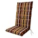 Produktbild Doppler Hochlehner-Auflage Spot 118x48x5 cm  Weiches Gartenstuhl-Polster Braun kariert | Komfortable Sitzauflage mit Bindebändern für Balkon, Terrasse & Garten