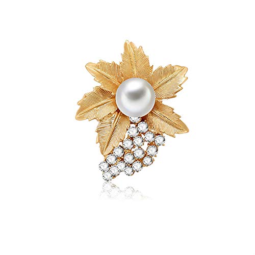 Preisvergleich Produktbild Meigold 1 * Brosche Perle Brosche Blume Zweig Brosche Lady Brooch Kleidung Zubehör