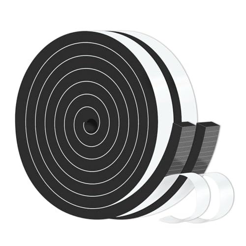 Image of High Density CR Door Seal,for Door and Window,3 /4 in x 3 /8 in x 13Ft | Door Weather Stripping,Strong Adhesive,Weatherproof,Reduce Noise,Door Seal,Foam Insulation Tape for Doors and Windows,Black