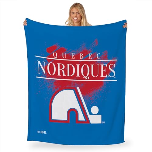 Northwest NHL Quebec Nordiques Silk Touch Throw Blanket, 50" x 60", Vintage Hockey by Northwest - Image 2