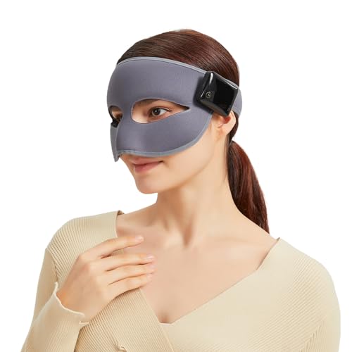 ONTOMYO Heated Sinus Relief Mask with Infrared Heat Therapy, 3D Pressure Free Eye Design, Adjustable Temperature, Visual Window for Sinus/Eye Fatigue Relief