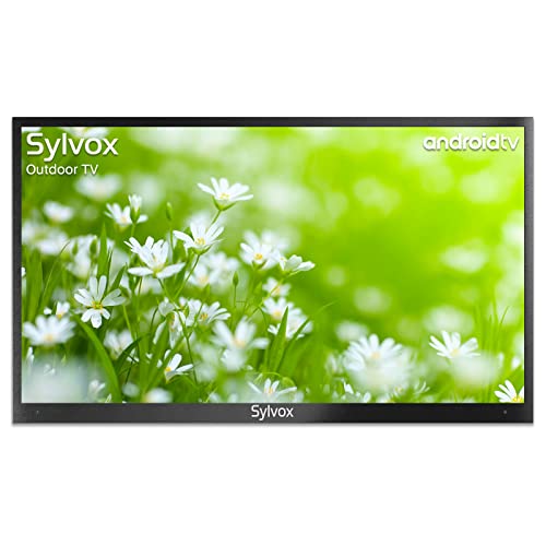 SYLVOX 75 Zoll Outdoor TV 1000Nits IP55 Wasserdicht,Smart Android TV 4K UHD. HDR 10 Dolby Audio Fernsehen, Sprachsuche,DTV&ATV,DVB-T/C/T2/S/S2,HBBTV Google Assistant Built-in Teilweise Sonne Deck PRO