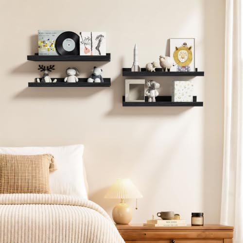 Image of BAYKA 15.7x5.12 Floating Shelves for Wall,Room Decor,Raised Lip,4 Pack