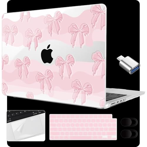 Image of MEEgoodo Case for M5 MacBook Pro 16 inch Case 2026 2024 2023 2021 with M5 M4 M3 M2 M1 Pro /Max Chip, Fit Model A3429 /A3428 /A3403 /A3186 /A2991 /A2780 /A2485, Melted Bow