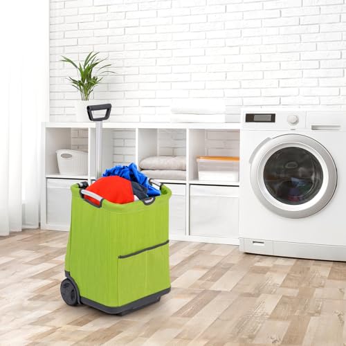 SOARS Einkaufstrolley klappbar, Einkaufswagen mit Teleskopstange & Rädern & 2 vorderseiten Taschen, 50L Shopping Trolley leicht, Einkaufstasche bis 35 kg belastbar – Bild 8