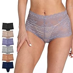 6 Pcs Dark Set Lace Retro Thongs