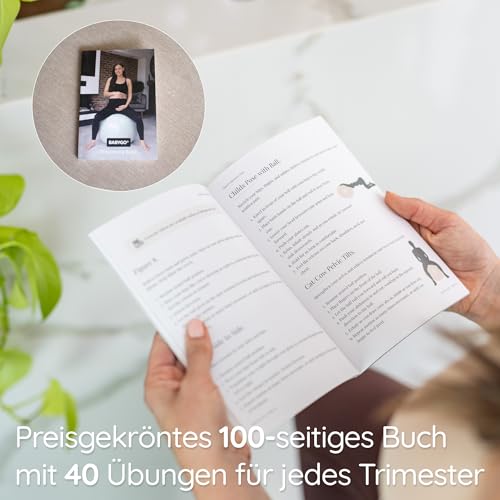 BABYGO® Birthing Ball for Pregnancy Maternity Labour & Yoga + Our 100 Page Pregnancy Book, Exercise, Birth & Recovery Plan, Anti-Burst Eco Friendly Material (Olive, 65cm) by BABYGO - Image 4