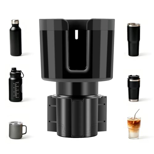 alpmosn Car Cup Holder Expander with Adjustable Base, Large Bottles & Big Drinks Diameter in 3.2"-4.0" Car Interior Accessories Fit for Vehicles, RV's, Trucks
