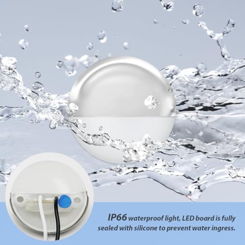 Dream lighting Marine Boat Lights RV Interior LED Courtesy Deck Lighting 1.7 inch Round Step Light 0.1 Watt Warm White Pack of 6 - Thumbnail 4