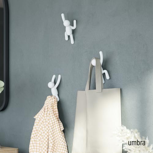 Image of Umbra Buddy 3 Piece Plastic Wall Hook, White