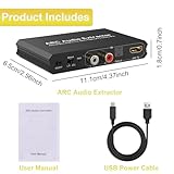 Tendak 192KHz ARC Audio Extractor, Digital Audio Extractor Converter, HDMI ARC + Optical + RCA L/R to HDMI + Optical + RCA L/R + 3.5mm Stereo for HDTV Soundbar Amplifier Speaker Headphones - Image 8