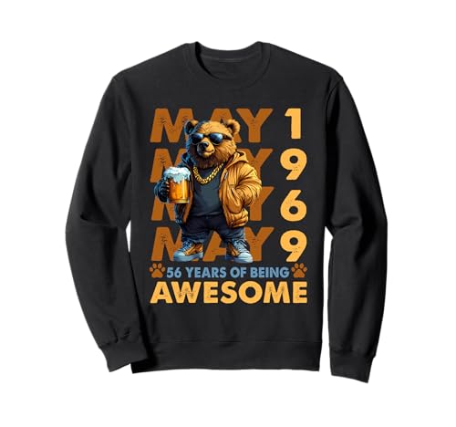 56th Birthday Bear Legends May 1969 56 Years Old For Mens Sudadera