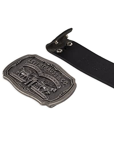 Levi'S 11LV02P6-BLACK-36 Men'S Leather Belt With Antiqued Buckle,Black,36 thumb #4