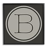 Stupell Industries Modern B Initial Round Elevator Key Shape Framed Wall Art
