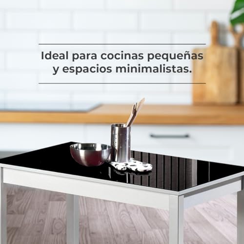 Miniatura 5 de Astimesa Mesa De Cocina, Metal, Negro, 90x50cm