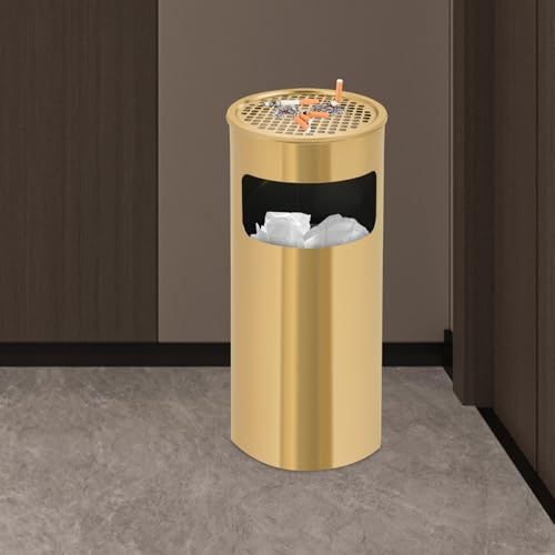 Caneca de basura pequeña dorada 15 litros con tapa oscilante miniatura 5