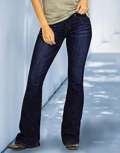 Flamingals Stretchy 90S Vintage Butt Lifting Jeans Casual Fall Jeans For Women 2022 M Dark Blue #TOP1