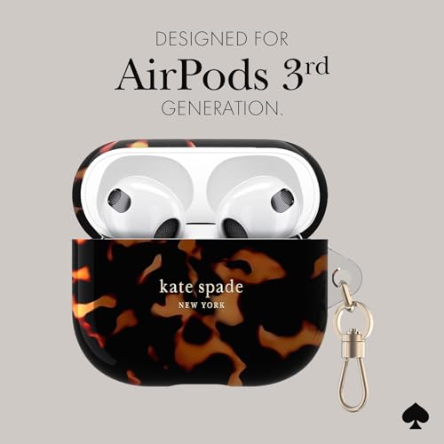 kate spade new york AirPods Protective Case with Keychain Ring - Tortoiseshell, Compatible with AirPods 3rd Generation by kate spade new york - Image 5