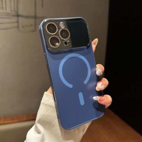 Coque iPhone 16 Pro anti-chute silicone souple magnétique bleu nuit