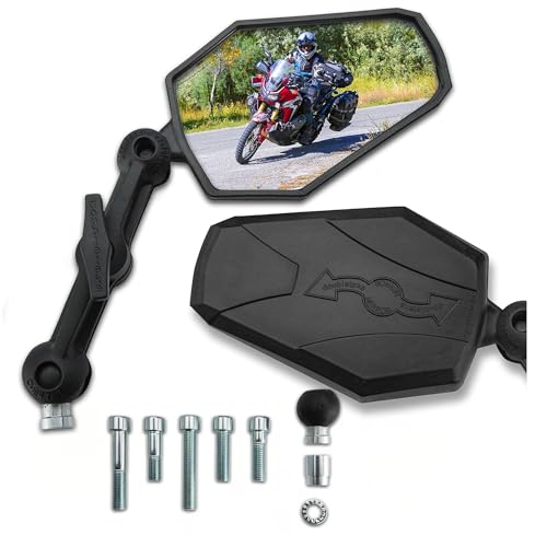 Image of Doubletake Adventure 4.7 inch Mirror Kit 2.0, Universal Fit Folding Motorcyle Mirrors, Guaranteed for Life