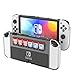 TiMOVO Custodia Compatibile con Nintendo Switch OLED Model 2021, Custodia Protettiva con 6 Slot Porta Cartucce di Giochi Cover Rigida per Impugnatura Portatile joycon Accessori Antigraffi, Trasparente