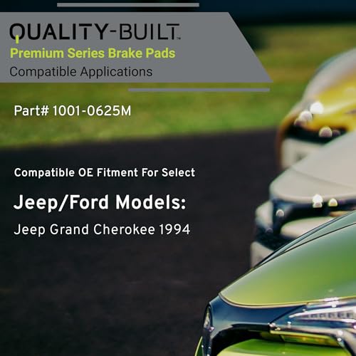 Image of QUALITY-BUILT Rear Semi-Metallic Brake Pads, Premium 1001-0625M, Compatible with 1994-1994 Jeep Grand Cherokee